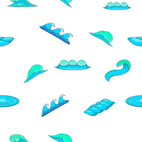 Patrón de olas de mar, estilo de dibujos animados — Vector de stock