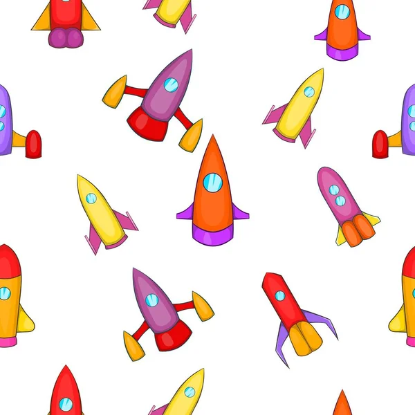 Patrón de cohete, estilo de dibujos animados — Vector de stock