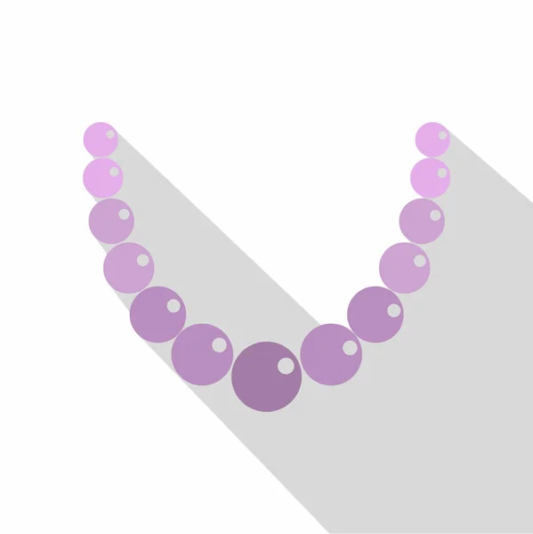 珍珠项链图标，平面样式 — 图库矢量图片