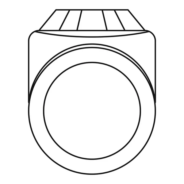 Diamant förlovningsring ikon, dispositionsformat — Stock vektor