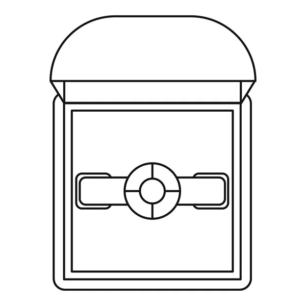 Anillo en un icono de caja de regalo, estilo de esquema — Vector de stock