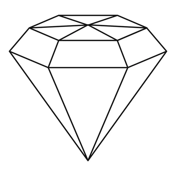 ダイヤモンド宝石アイコン、アウトラインのスタイル — ストックベクタ