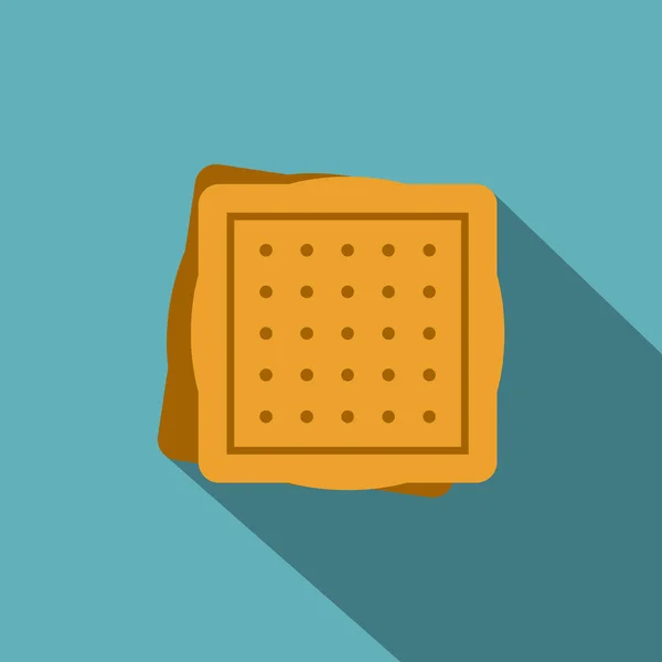 Τετράγωνο εικονίδιο cookies, επίπεδη στυλ — Διανυσματικό Αρχείο