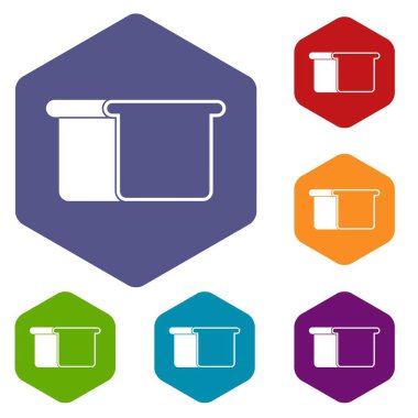 Beyaz ekmek Icons set