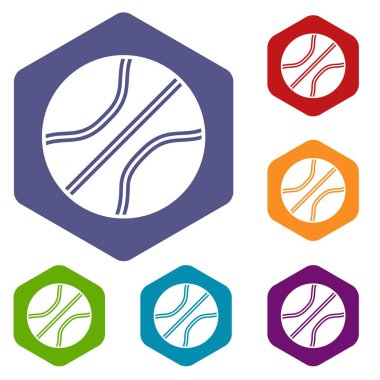 Basketbol topu Icons set