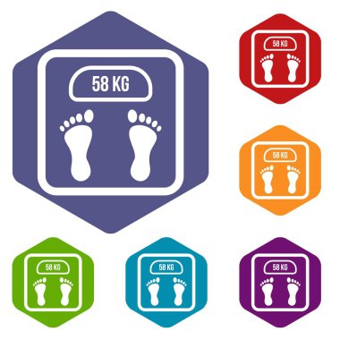 Ağırlık ölçek Icons set