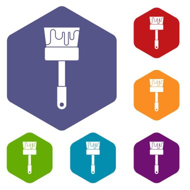 Boya fırça Icons set