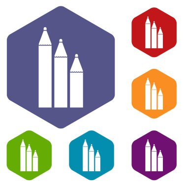 Üç kalem Icons set