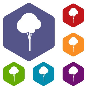 Kabarık ağaç Icons set