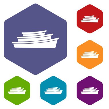 Ahşap tekne Icons set