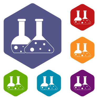 Şeffaf şişe Icons set