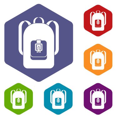 Sırt çantası Icons set