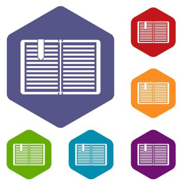 Bir yer imi simgeleri ile açık kitap