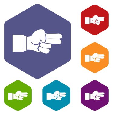 El gösteren iki parmak Icons set