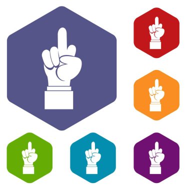 Orta parmak el işareti Icons set