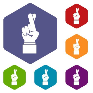 Parmak çarpı işareti Icons set