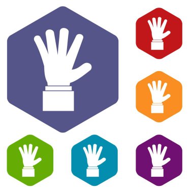 El gösteren beş parmak Icons set