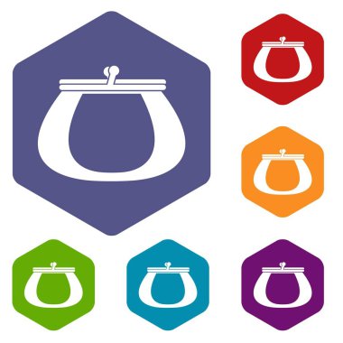 Retro çanta Icons set