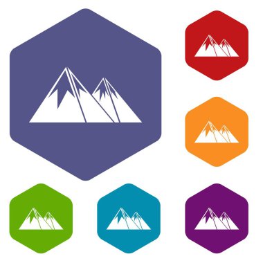 Dağları kar Icons set ile