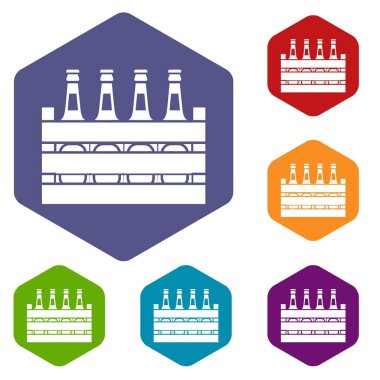 Bira ahşap kutu Icons set