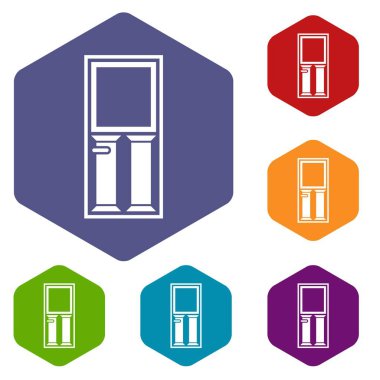 Ahşap kapı Cam Icons set ile