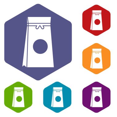 Kağıt çanta simgeler kümesi içinde Paketli çay