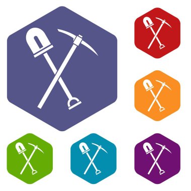 Kürek ve kazma Icons set