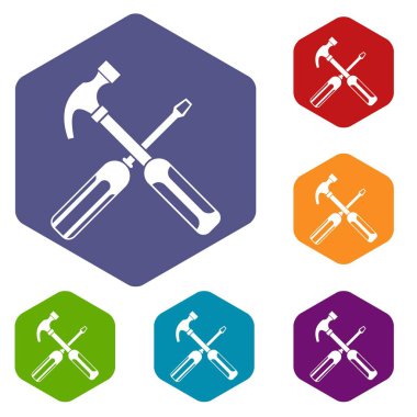 Çekiç ve tornavida Icons set