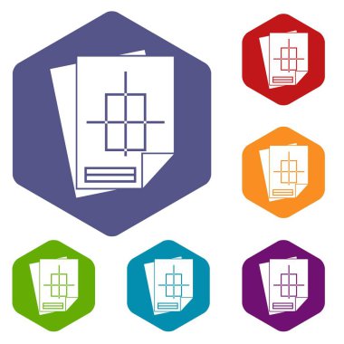 Ev inşaat proje Icons set