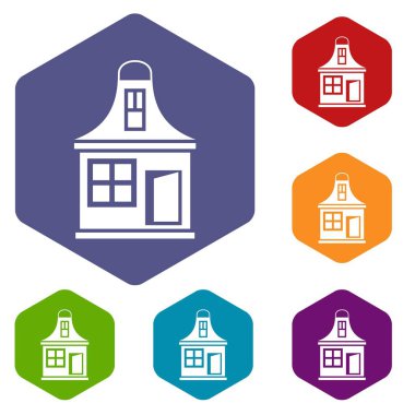 Küçük ev Icons set