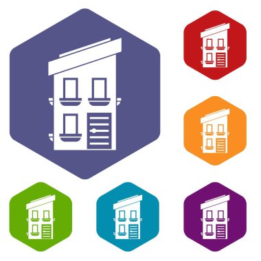 İki katlı evin Icons set