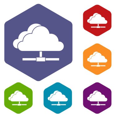 Bulut bilgisayar bağlantı Icons set