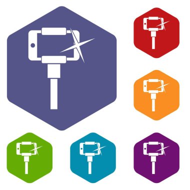 Smartphon Icons set üzerinde fotoğraf çekmek