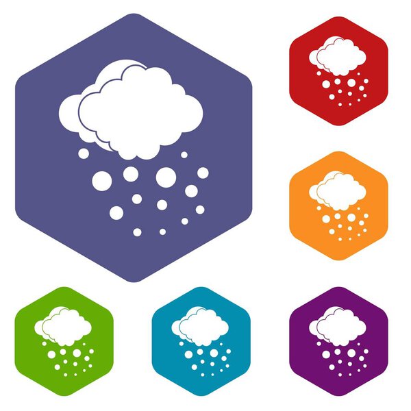 Облако с установленными иконками града
