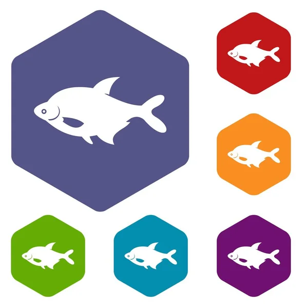 Conjunto de iconos de pescado — Vector de stock