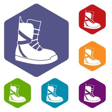 Önyükleme için snowboard Icons set