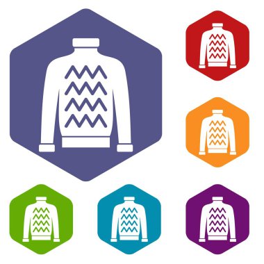 Erkek kazak Icons set