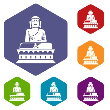 Buda heykeli Icons set