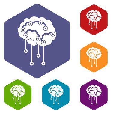 İnsan beyni Icons set sensörler