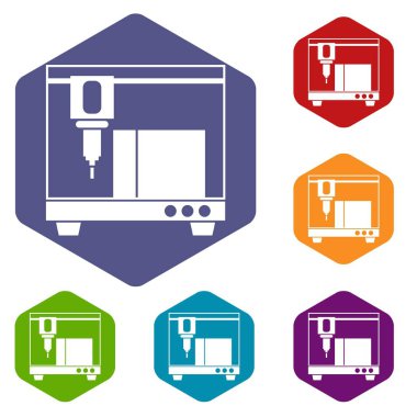 3D yazıcı Icons set