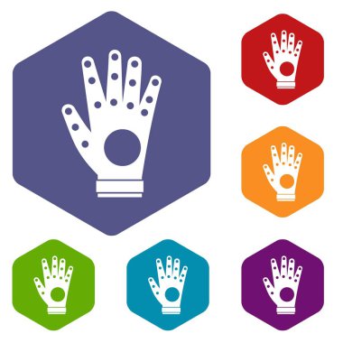 Elektronik eldiven Icons set