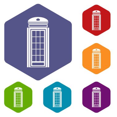 Telefon kulübesi Icons set