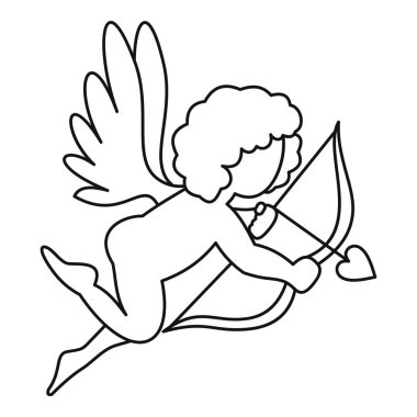 Cupid yay ve ok simgesi olan anahat stili