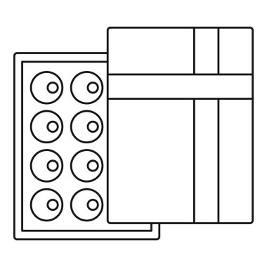 Çikolata kutusu simgesi, anahat stili