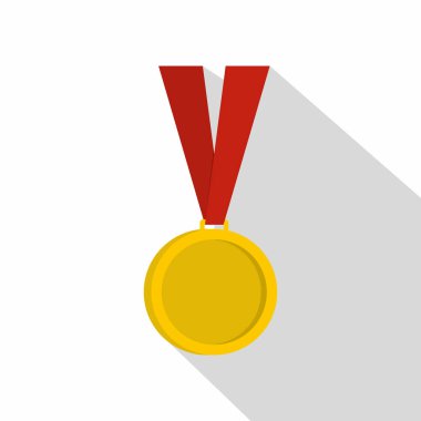 Altın madalya ikonu, düz stil