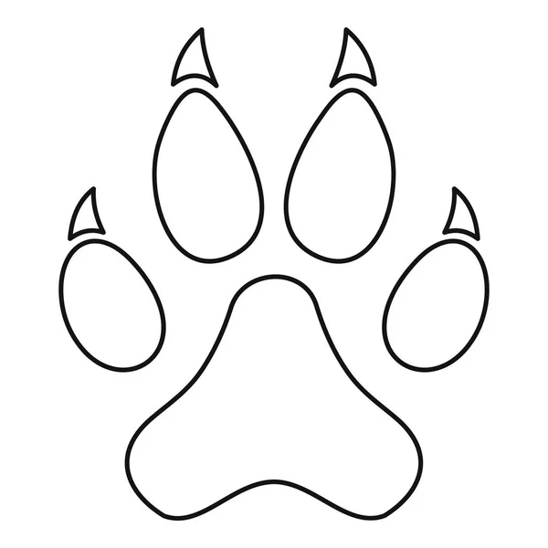 Paw print icon, outline style — Stock Vector