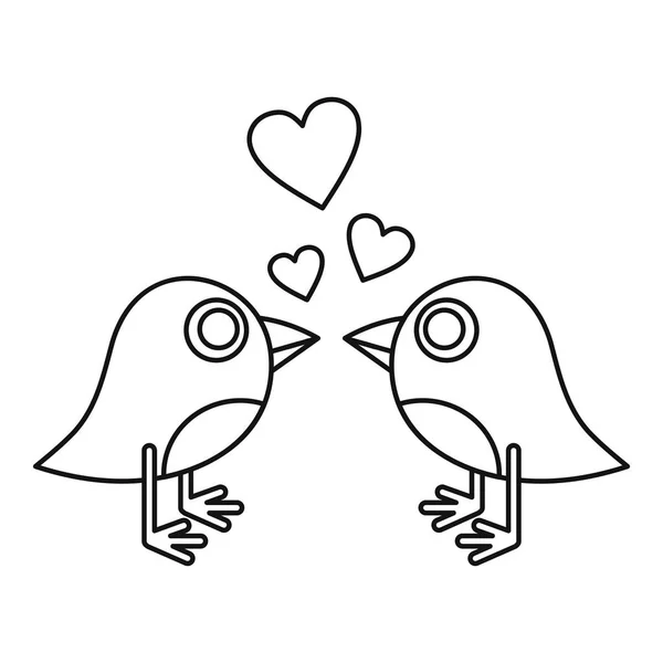Icono de canto de pájaros, estilo de contorno — Vector de stock
