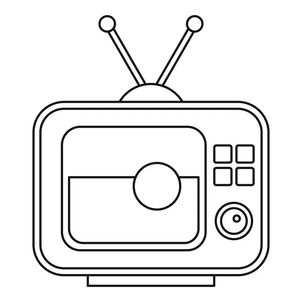 Bola en la pantalla del icono retro TV — Vector de stock