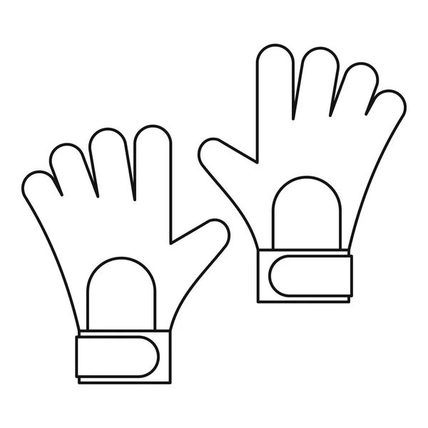 Futbol kaleci eldiven simgesi, anahat stili — Stok Vektör