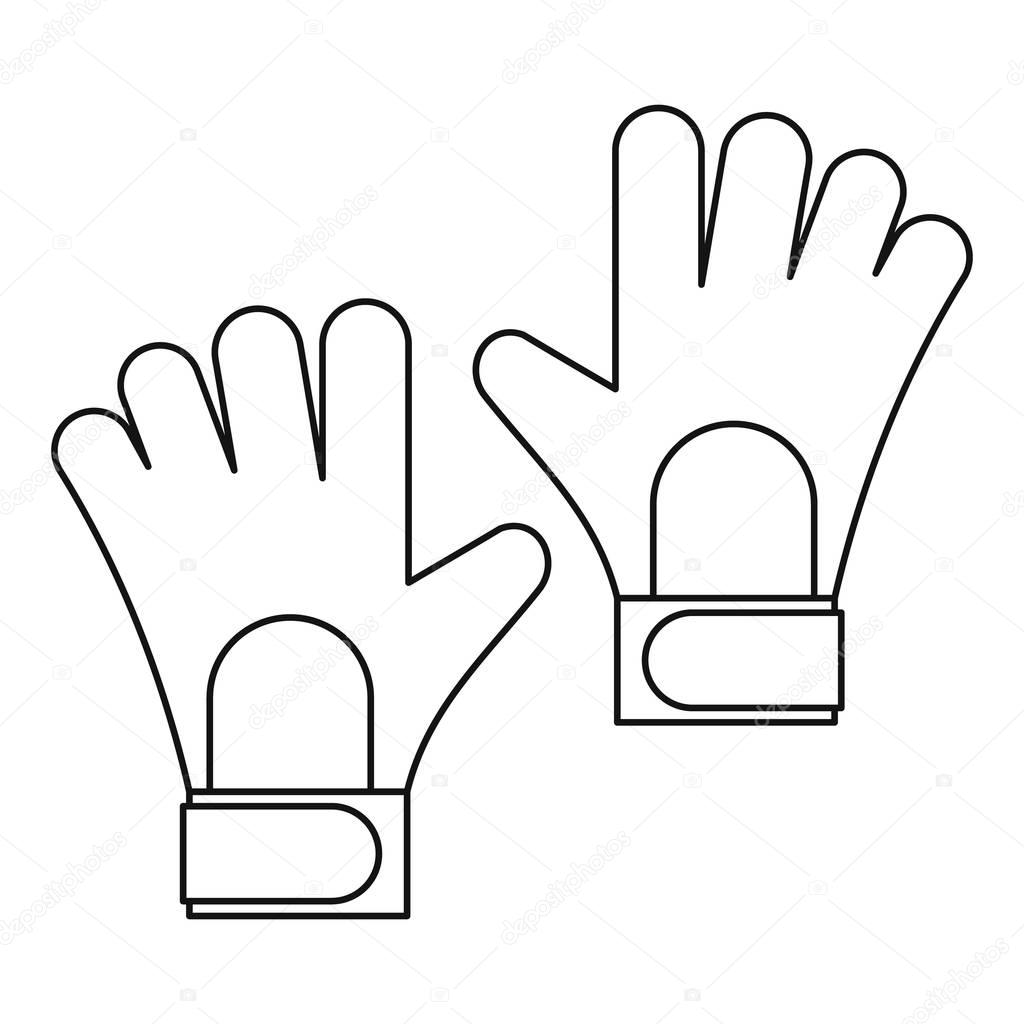 Soccer goalkeeper gloves icon, outline style — Stock Vector